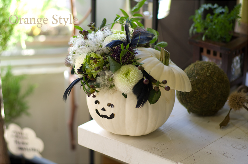 ハロウィンのフラワーアレンジ